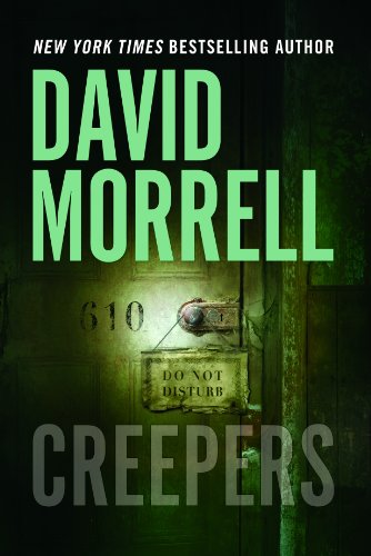 Off the shelf, cover of book creepers by david morrell hotel room door with do not disturb sign