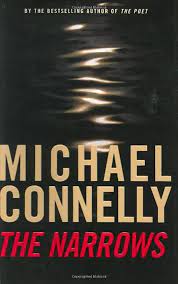 Book cover for The Narrows, by Michael Connelly, showing what looks like gold-tinged water on a black background